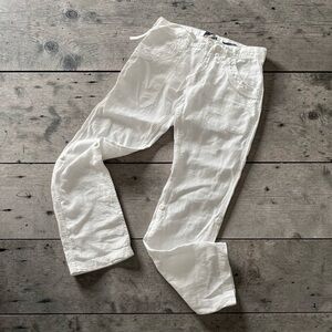 Pure White Linen Pants